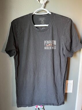 Pendleton Grey Short-Sleeve Logo Tee with Cream Accent